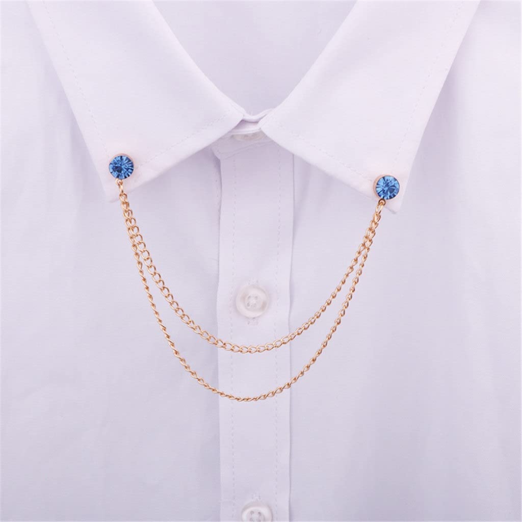 RWRAPS Brosche mit Strass-Quaste und Kette, Anzug, Hemd, Abzeichen, Kleid, Korsage, Kragen, Broschen für Herren, Schmuck (Farbe: A) (CB)