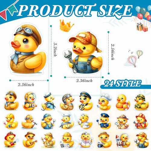 24 imanes decorativos de patito amarillo divertidos para puerta miniatura 3