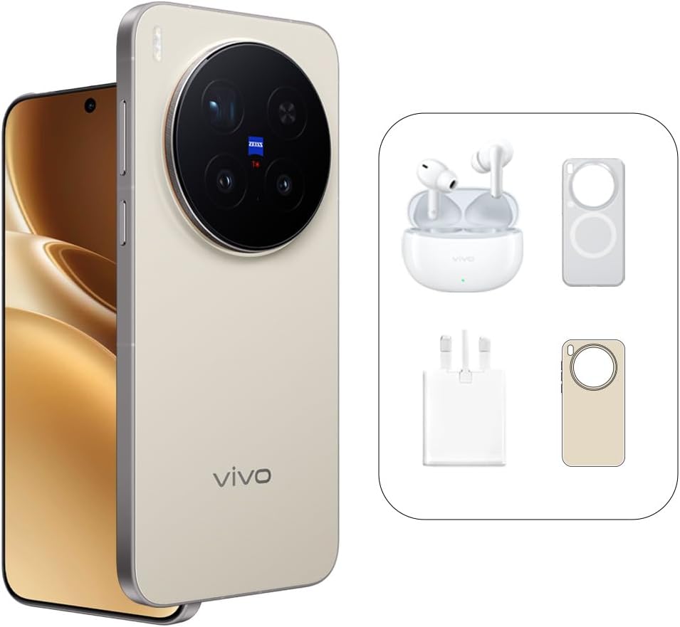 vivo X300 Pro 5G | 16GB RAM + 512GB + كاميرا 200MP ZEISS + Dimensity 9500 + بطارية 6510mAh + IP69 - Dune Brown