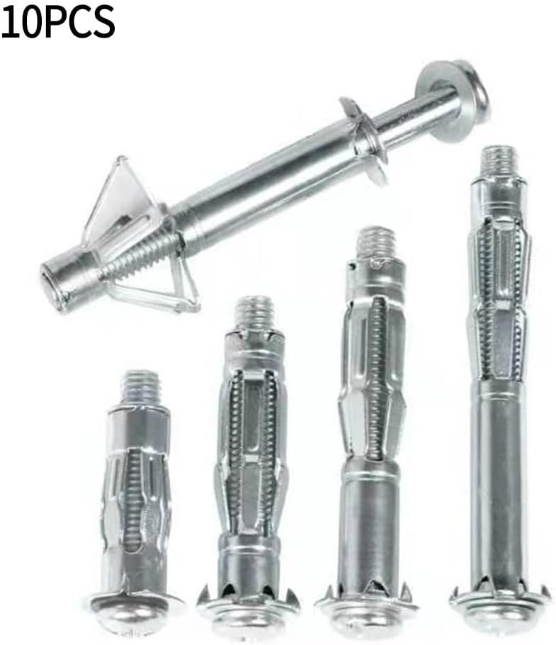 10-Pack Heavy-Duty Cavity Wall Anchors Plasterboard & Drywall – Galvanized Carbon Steel Q235, 4.8 Rating, Anti-Rotation Teeth, 8mm H(*20MM)(*46mm)
