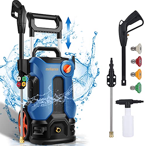 2300PSI Pressure Washer, 2.11GPM Professional Electric Power Washer 1800W High Pressure Cleaner Machine with 4 Nozzles Foam Cannon,Best for Cleaning Homes, Cars, Driveways, Patios, Fences, Garden