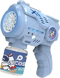 Máquina de Bolhas Infantil Astronauta com 12 Saídas – Pistola de Bolhas Automática Portátil, Sem Bateria e Sem Água de Bolha Lança Bolha De Sabão, Automática, Colorido, Brinquedo Infantil Premium