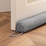 HBselect aldabas para Puertas acodadas Rectas de 96 cm aldabas para Puertas de Seguridad Tope de Puerta Acorazado Apto para Uso Interior y Exterior Gris