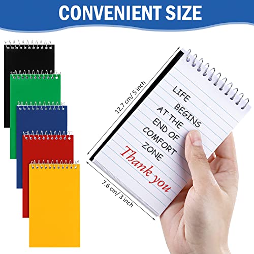 Image of Teling 150 Pcs Spiral Memo Pads Bulk, 3 x 5 Inch Small Note Pads, Pocket Notebooks with 75 Sheets College Ruled Lined Paper, Top Bound Mini Spiral Notepad for Back to School Gifts Office Home Supplies
