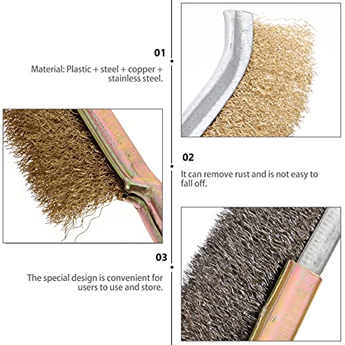 DOITOOL 6 stks Draad Borstels Rvs Borstel Handvat Scratch Tandenborstel Reiniging Lassen Slak en Roest - Image 4