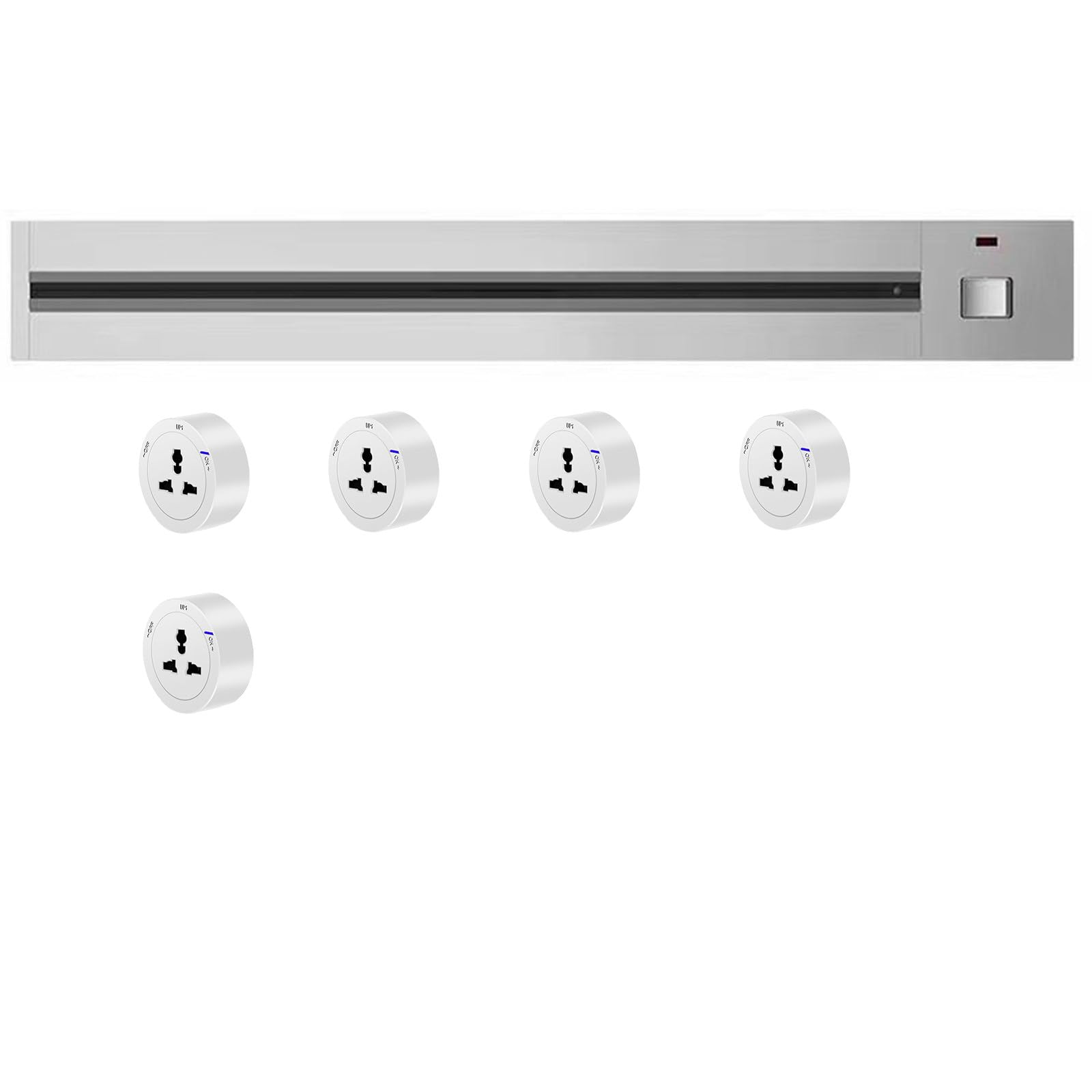 Prese per binario elettrico da cucina Presa scorrevole a parete con superficie rimovibile Prese multiple da tavolo,White-80cm