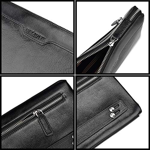 Men Clutch Bags Genuine Leather Purse Wallet Large Capacity Business Card Organizer Purse…4
