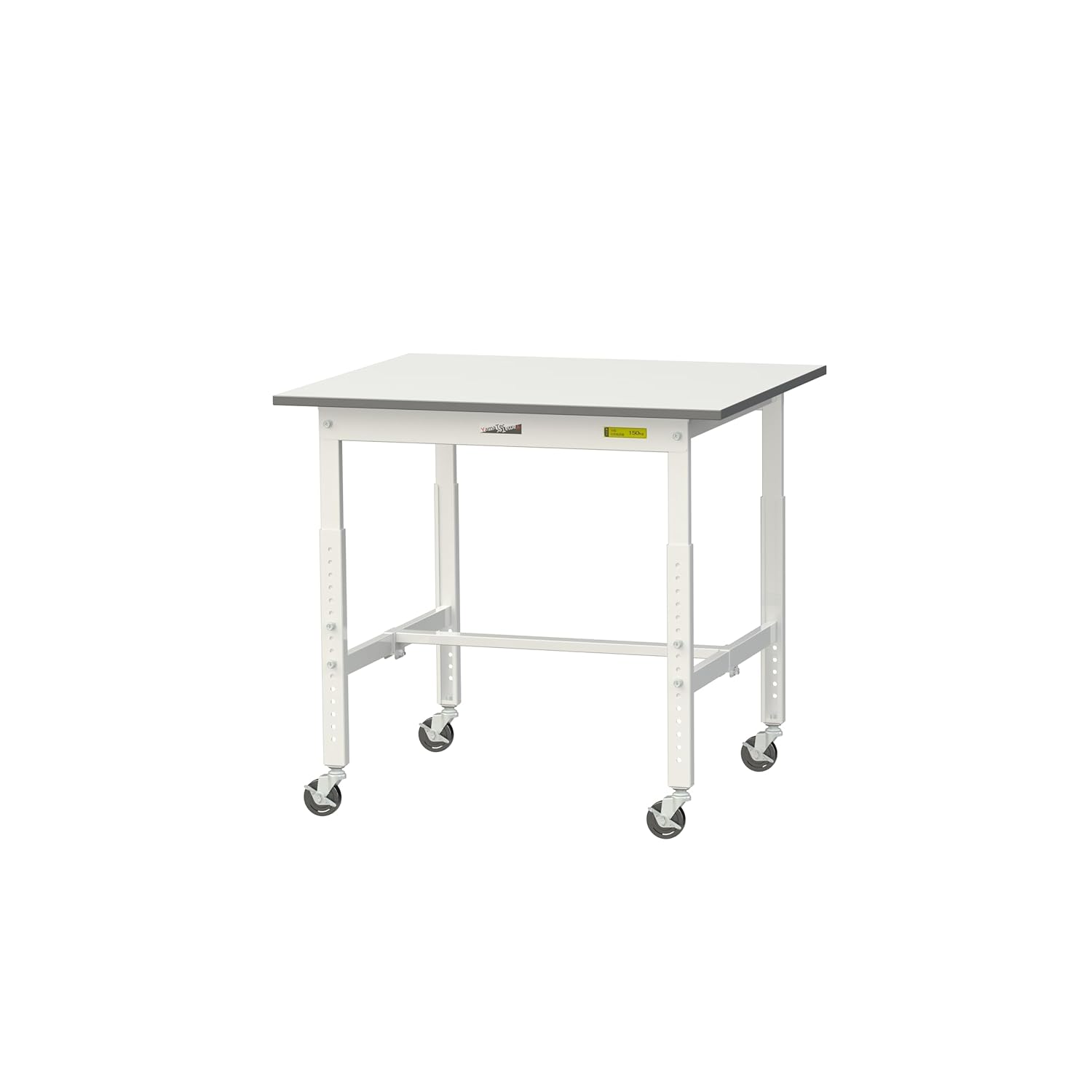 ####u.ヤマキン/山金工業ワークテーブル 150シリーズ ワンタッチ移動タイプ H740mm 半面棚板付 組立式 u.ヤマキン&frasl;山金工業SUP-1575-WW+UCW-4ワークテーブル 150シリーズ