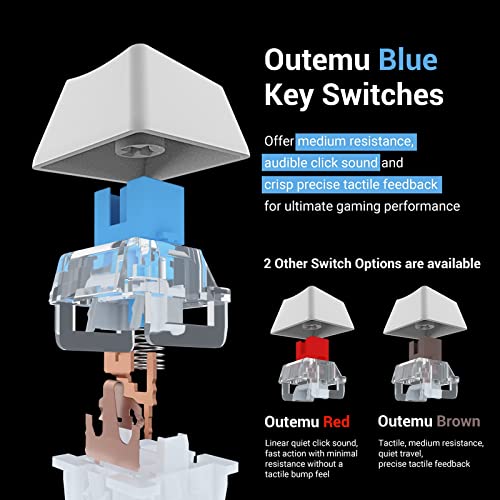 Redragon K552 Mechanical Gaming Keyboard Rainbow Led Backlit Wired With Anti-Dust Proof Switches For Windows Pc (White, 87 Keys Blue Switches) #TOP3