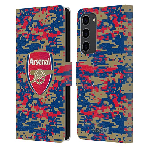Housse en cuir premium Arsenal FC pour Samsung S23+ 5G style camouflage haute précision