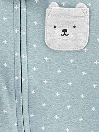 Simple Joys by Carter's Unisex Babies' Cotton Footed Sleep and Play, Pack of 3, Llama/Rainbow/Bear, 0-3 Months - 3