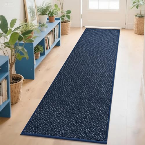 COSY HOMEER Hallway Runner Rug 2'7"x10' Non Slip Washable Entryway Runner Rugs Absorbent Stain Resistant Carpet Rug Runners for Hallways,Entrance and Laundry Room,Blue Blue 2'7" x 10' (Recta