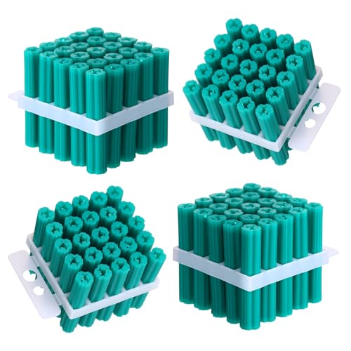 Lineshading 100 Pcs Anchors,1/4" X 1-1/2" for #10,#11, Or #12 Screws,Green