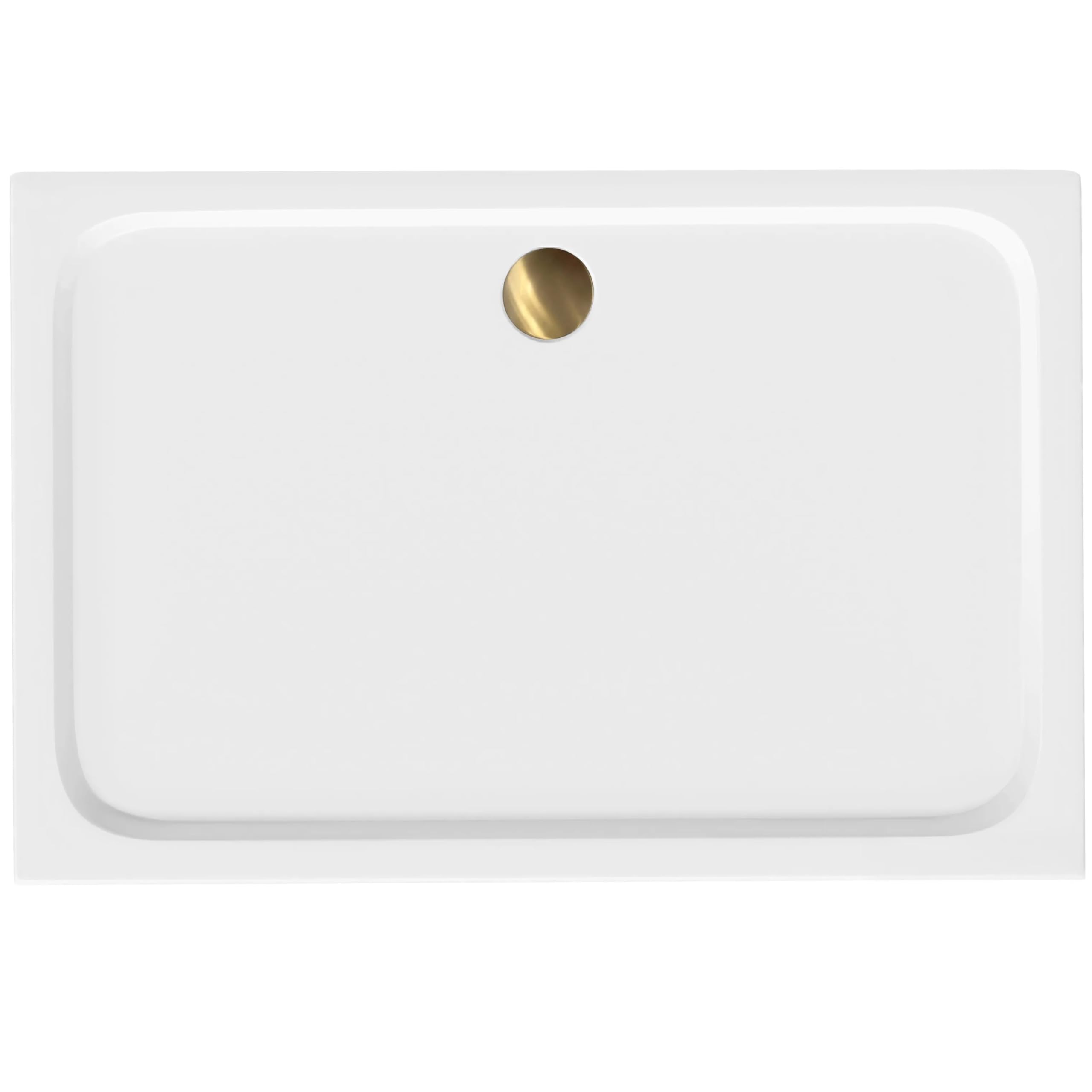 Rea - Plato de ducha Belmond 80X100 Cubierta cobre cepillado - Acrílico - Blanco - 100x80x5 cm