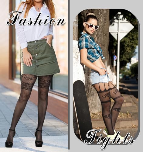Image of Chalier Fishnet Stockings Lace Tights Thigh High Stockings for Women