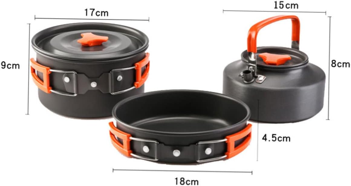 YARNOW Camping Cookware Kettles Grilling Hiking Stove Camp Cookware Camp Fire Cooking Accessories Camping Pot