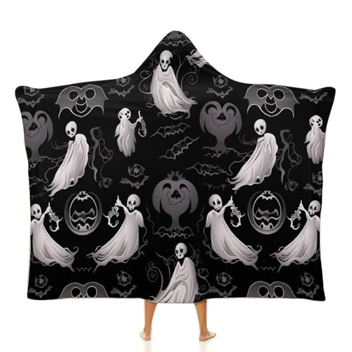 Couverture à capuche Halloween poncho en peluche gothique femme homme