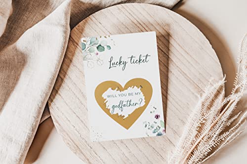 Image of Joli Coon Will You Be My Godfather Scratch Off Card with Envelope - Godfather Proposal Card - Will You Be My Godfather Gift Idea