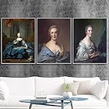 Decoración de la pared del hogar Cuadros de la pared del arte de la lona del francés Jean Marc Nattier Reproducciones de pinturas famosas 50x80cmx3pcs sin marco