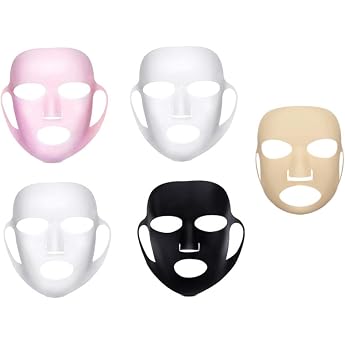 GARVALON Pack of 5 Silicone Mask Paediprotect Face Mask Skincarepen Facecup Mask Film Portable Mask Cover Practical Non-Slip Mask Cover Useful Mask Cover Silica Gel