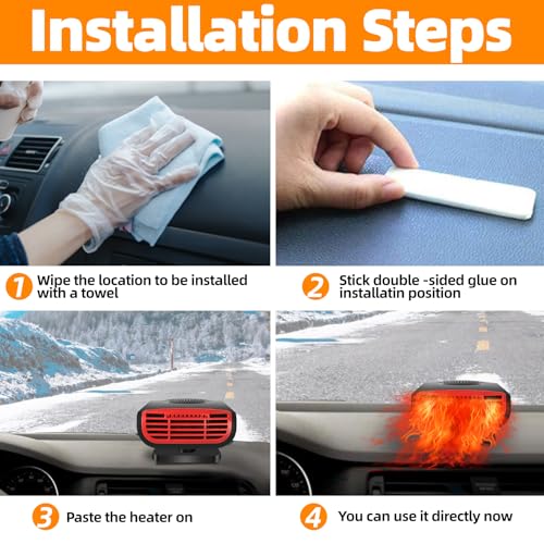 Weilaidi 03 CAR HEATER Heater, 12V 150W Portable Car Heater, 2 In 1 Fast Heating Defrost Defogger, Car Heater Plug Into Cigarette Lighter thumb #3
