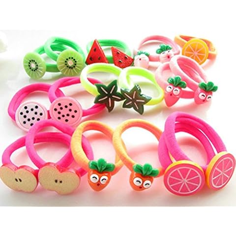 cuhair 20pcs Cute Fruit Hair Ties Cover