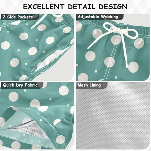 Boys Swim Trunks Infant Baby Boy Stretch Swim Shorts Quick Dry Baby Kid Beach Shorts Swimwear 7T Teal Dot Pattern3
