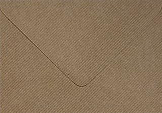 100 x C6 Plain Ribbed Recycled Kraft Card Envelopes Natural Brown (114x162mm A6)