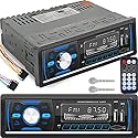Retoo Autoradio mit Bluetooth 1-DIN, Freisprecheinrichtung und Fernbedienung MP3 Player mit 2 USB für Musikspielen und Aufladen, RGB Farben, FM Radio Tuner und Antenne mit MP3, AUX, RDS, SD, MicroSD