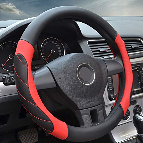 Capa de volante para carro KKmoon, capa de couro macio para volante antiderrapante, ajuste universal