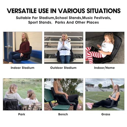 image for HITORHIKE Stadium Seat for Bleachers or Benches Portable Reclining Sta