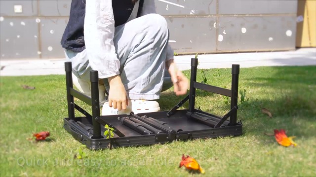 TAYOMC Small Folding Camping Table Mesa de Camping Plegable Plástica 3 Alturas Ajustables Negro 24"x16"x27.5" miniatura 7