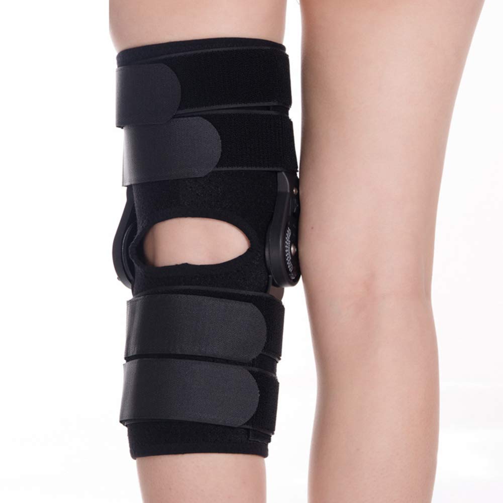 OXIZER 膝サポート、角度調節可能な膝ブレースラップサポート-過伸展およびロッキング治療用、靭帯（PCL/ACL）涙、変形性関節