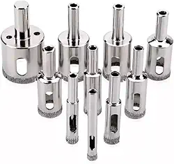 JOGO COM 10 BROCAS DIAMANTADAS 6-30MM