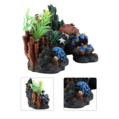 Grotte de corail pour aquarium décoratif en résine colorée - 8