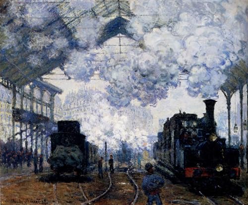 Cuadro de lienzo de la Gare Saint Lazare por Claude Monet en formato de 60x90cm