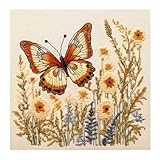 Tissu brodé pré-imprimé, kits de point de croix pré-imprimés pour débutants, tissu clair et facile à voir, cela facilite le suivi des motifs pour compléter un beau point de croix, par conséquent, il peut être utilisé comme cadeau personnalisé et décoration murale de la maison