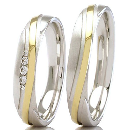 Preisvergleich Produktbild Eheringe 333 / - Weißgold Gelbgold 66-36170-180 - Honeymoon Symphony