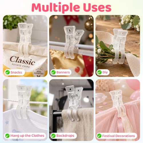 GRENTOOL 10 Clear Spring Clamps + 100 260 Balloons, Balloon Arch Clips Kit - image 7
