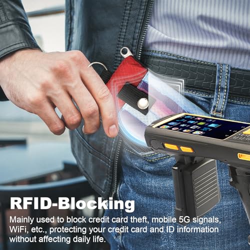 Image of Minimalist RFID Wallet with Lanyard, Multi-functional ID Case with 2 Zipper Pockets and Key Chain for Men and Women, Tactical Badge Pouch Cards Holder, Coin Purse for Travel Sports - Two-Tone