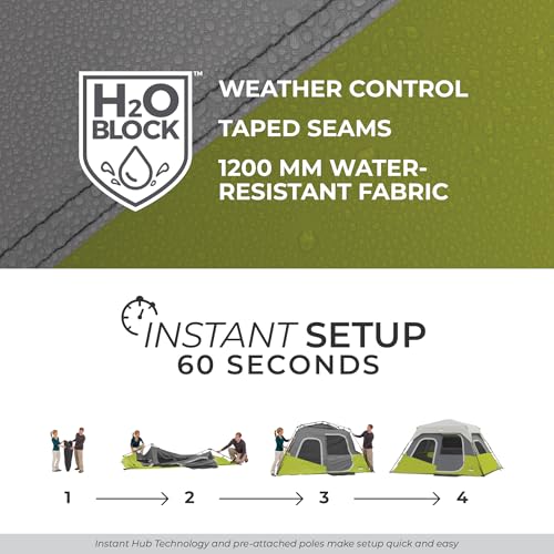 Image of CORE Instant Cabin Tents | Family Cabin Multi Room Pop Up Tents Car Camping | Included Storage Pockets for Camping Accessories