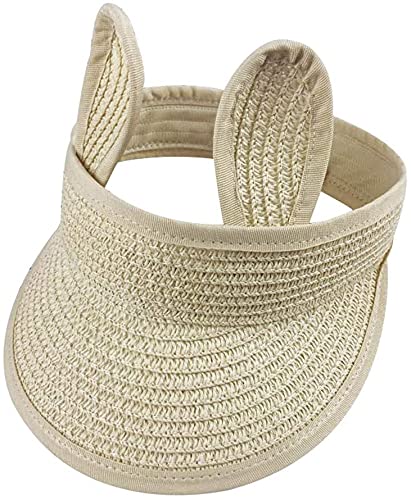 Sombrero de sol plegable de conejito de verano, gorra de visera de paja para niños y niñas, 1 unidad, para verano, sombreros de verano para mujeres (color: C, tamaño: talla única)
