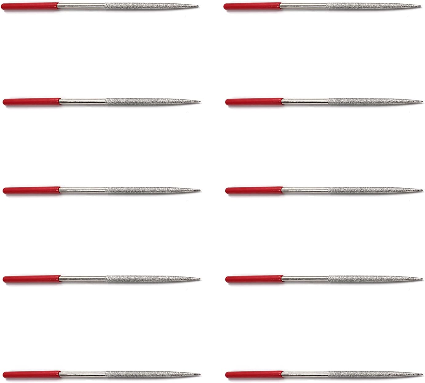 Auniwaig 150 Grit Mini Diamond Needle File 2mm x 100mm Small Round Shape Micro Needle File For Micro Metal Sanding Sanding Jewelers Hobby Wood 10 pcs