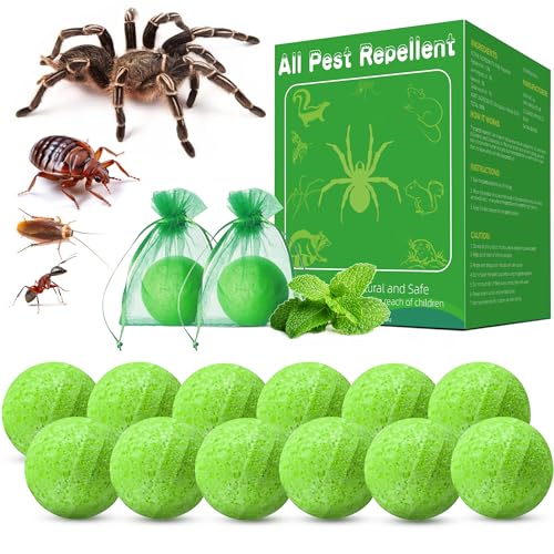 10 Pack Natural Spider Repellent Indoor - Peppermint Oil Spider Repellent Balls for House Garage to Anti Pest Spiders