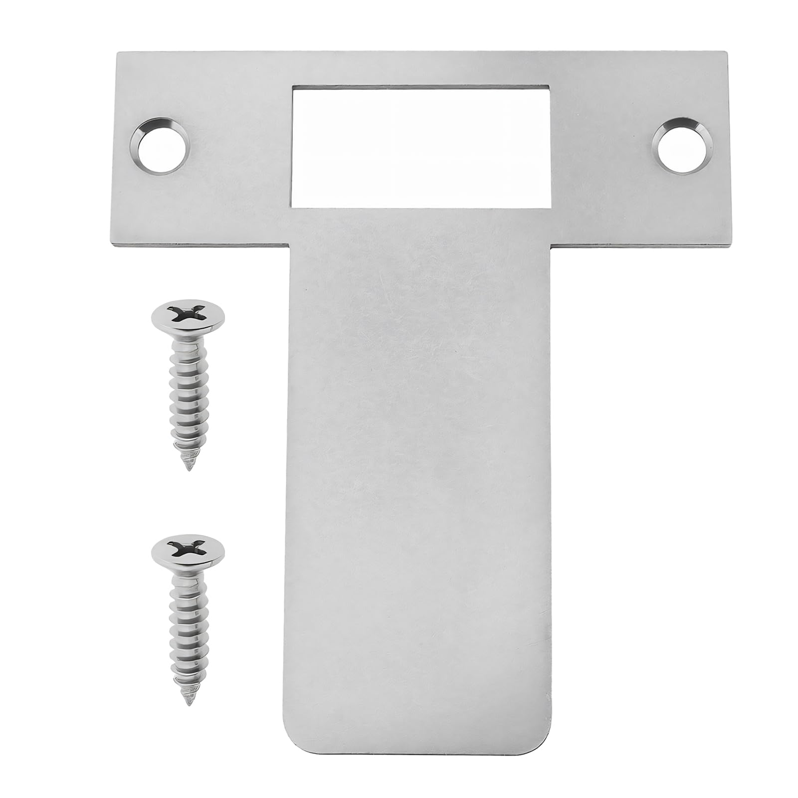 3Pcs Long Lipped Striking Plate with Screws, Stainless Steel Door Latches for Internal Door, Door Frame Door Jamb Reinforcement, Strike Plate Latch for Mortice Lock Tubular Latch, 84x97mm