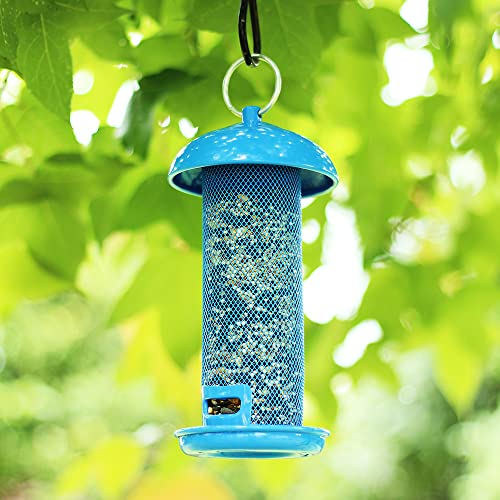 Cedar Alpha Set Of 4 Colorful Metal Bird Feeders For Outdoor Birding And Garden Decoration Easy Cleaning & Refills, Hang On Tree, Poles In Backyard Garden, Patio #TOP7