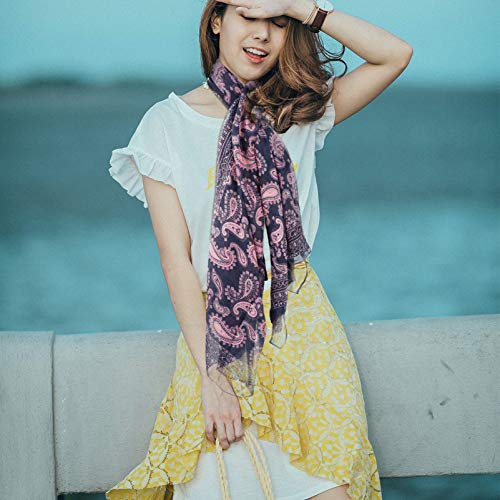 KESYOO Lenço Feminino de Inverno Lenço de Voile Vintage Lenço de Proteção Solar Xales Pescoço Embrul