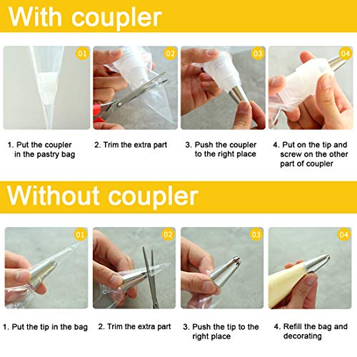 Gexolenu 100 Pcs Disposable Piping Bags, 12 Inch Upgraded Anti-Burst Pastry Bags For Cake And Buttercream Frosting, Cupcake Baking Decorating Icing Bags, Thick, Non-Slip For All Size Tips And Couples #TOP4