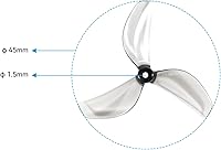 Vista 2 de BETAFPV Gemfan - 16 hélices de drone Whoop de 3 cuchillas de 1.772 in con orificio de eje de 0.059 in compatible con FPV Racing como Meteor75 Pro 1S