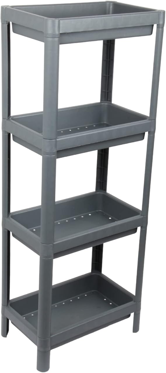 Jolie Max 4 Tier Plastic FreeStanding Bathroom Shelf Unit Small